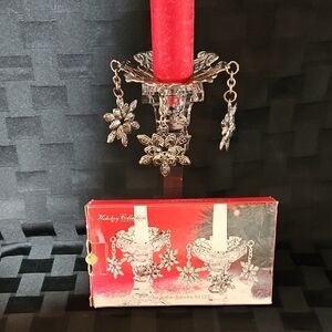 Godinger Silver Plated Snowflake Bobeches, Set of 2